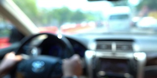 human driving car, 4k blur shot