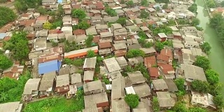 泰国曼谷贫民窟鸟瞰图