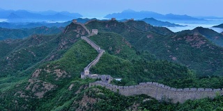 Great wall of China at stratosphere fog, Sunrise To day Time Lapse