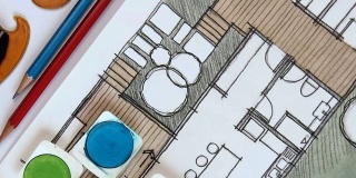家居平面图、水彩手绘/房地产及家居装修的经营理念
