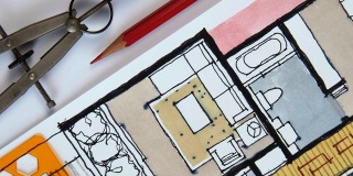 家居平面图、水彩水墨写生/房地产及家居装修经营理念
