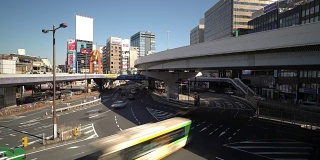 延时:上野交界处与天际线建筑东京