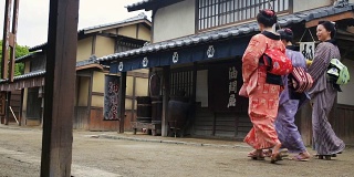 日本传统村庄的街景