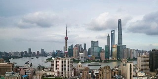 T/L WS PAN俯瞰上海城市景观