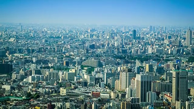高角度的东京城市