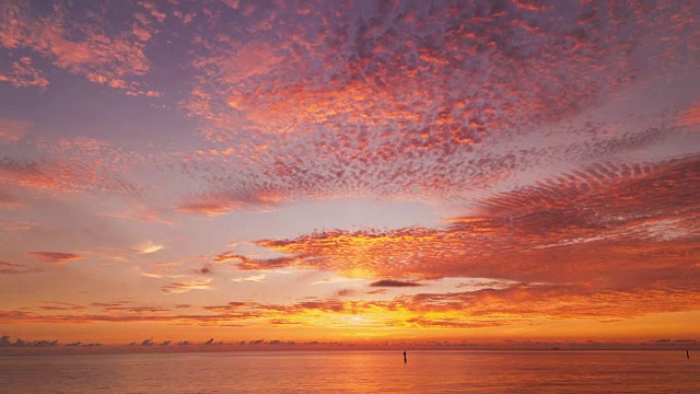 日落时的Cloudscape照片。日本,