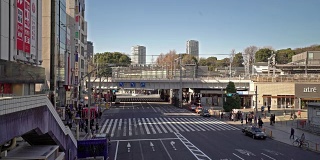 延时:行人拥挤在东京上野站