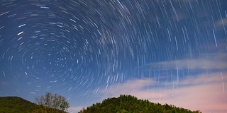 恒星延时，银河系在夜空中移动