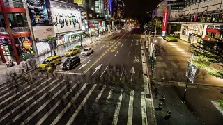 在繁忙的台北市中心晚上的特殊时间间隔，中国台湾视频素材模板下载
