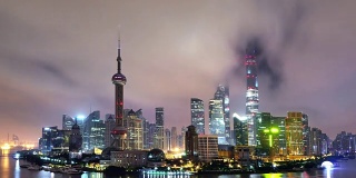 时间流逝(放大)-上海夜景天际线