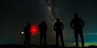 LS延时摄影师在夜晚拍摄银河