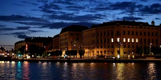 夜晚的斯德哥尔摩老城