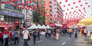 春节期间泰国曼谷人潮汹涌