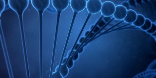 蓝色背景上的DNA串