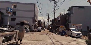 日本京都街头一辆自行车的视频