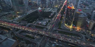 时光流逝——北京中央商务区建筑天际线，中国城市景观