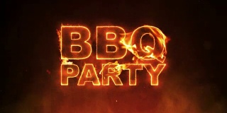 BBQ Party Text on Fire
