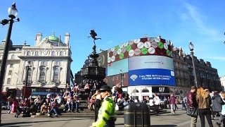 皮卡迪利广场，牛津和摄政街，英国伦敦视频素材模板下载