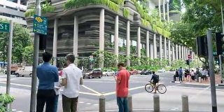 4K延时:新加坡市中心交通繁忙