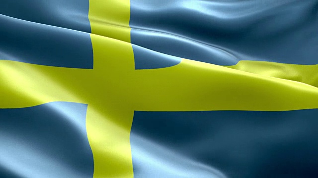 瑞典国旗波浪图案可循环元素