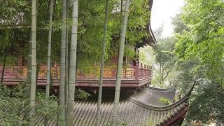 中国杭州的一个寺庙视频素材模板下载