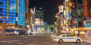 延时:行人拥挤的购物秋叶原电力镇东京夜晚