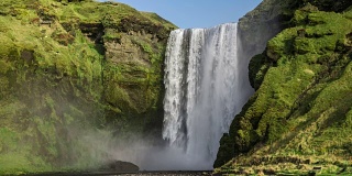 冰岛Skogafoss瀑布-慢镜头