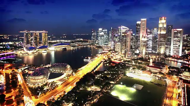 新加坡天际线间隔拍摄
