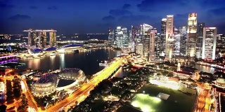 新加坡天际线间隔拍摄
