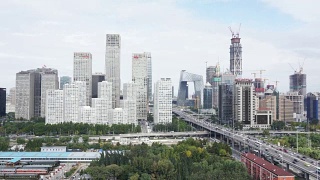 北京国贸高视角白天的时间流逝视频素材模板下载
