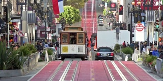 旧金山鲍威尔大街的缆车