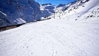 高山滑雪，POV视频素材模板下载