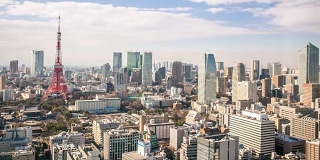 延时:东京塔城市景观日本