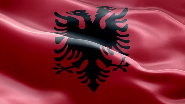 阿尔巴尼亚国旗波浪图案可循环元素