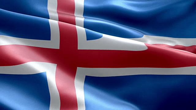冰岛国旗波浪图案可循环元素