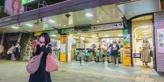 4K延时:日本东京原宿车站东京。