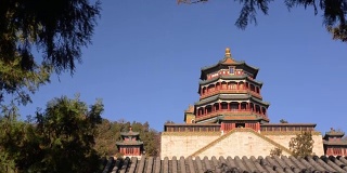 淘金:北京颐和园冬天的长廊、香塔