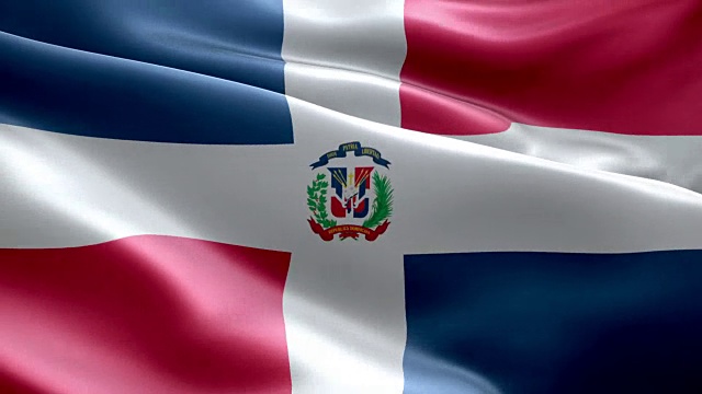 多米尼加共和国国旗波浪图案可循环元素