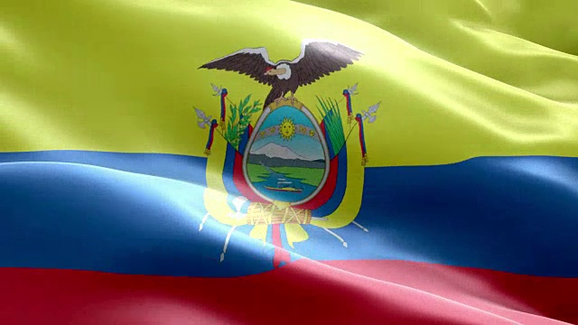 厄瓜多尔国旗波浪图案可循环元素