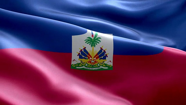 海地国旗波浪图案可循环元素