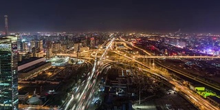 T/L WS HA ZO城市交通在夜间/北京，中国