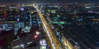 T/L WS HA ZI鸟瞰图北京天际线和长安街的夜晚