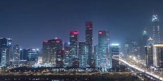 T/L WS HA PAN北京CBD夜间鸟瞰图