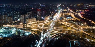 T/L WS HA PAN Road Intersection at Night /北京，中国