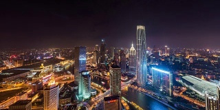 T/L WS HA鸟瞰图美妙的城市景色/天津，中国