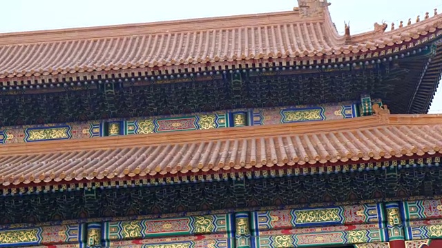 屋顶中式艺术，古宫，北京，中国。