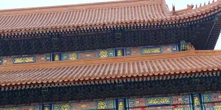 屋顶中式艺术，古宫，北京，中国。