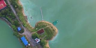 高空空中的青石潭湖