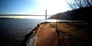 乔治华盛顿大桥的航拍镜头