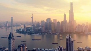 上海地标早间天线视频素材模板下载